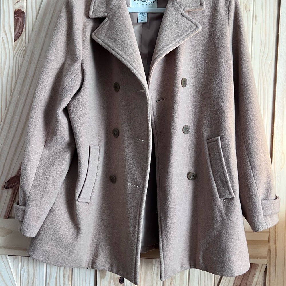 Eddie Bauer Women's Classic Tan Pea Coat